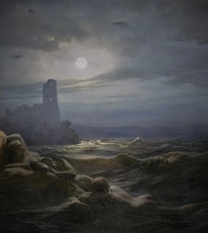 Le figlie di Näcken e Ägir - National Museum, Stockholm, dettaglio
